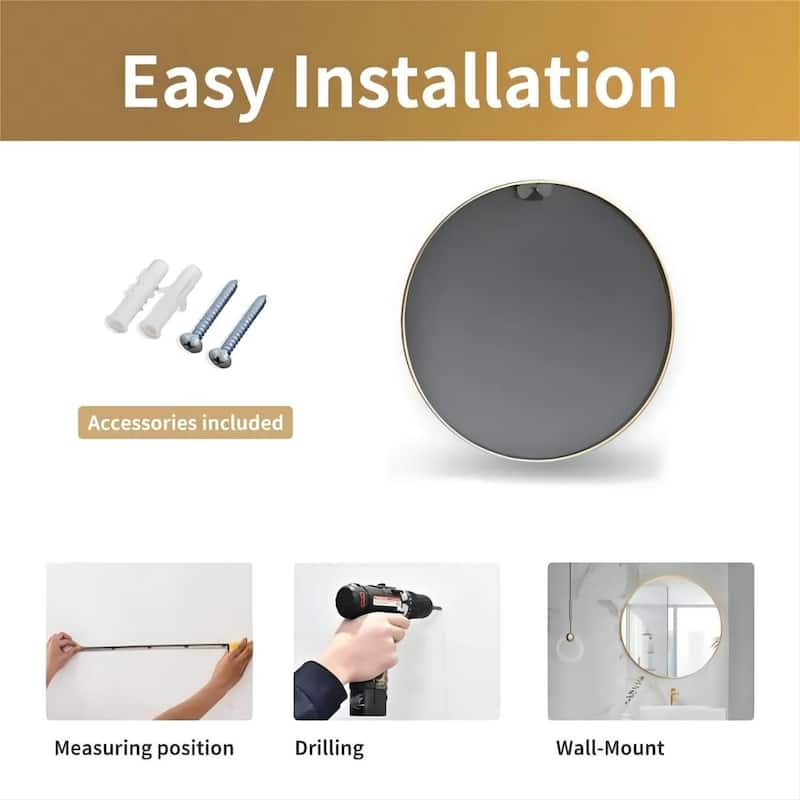 18" Metal Frame Round Bathroom and Vanity Mirror - 18''