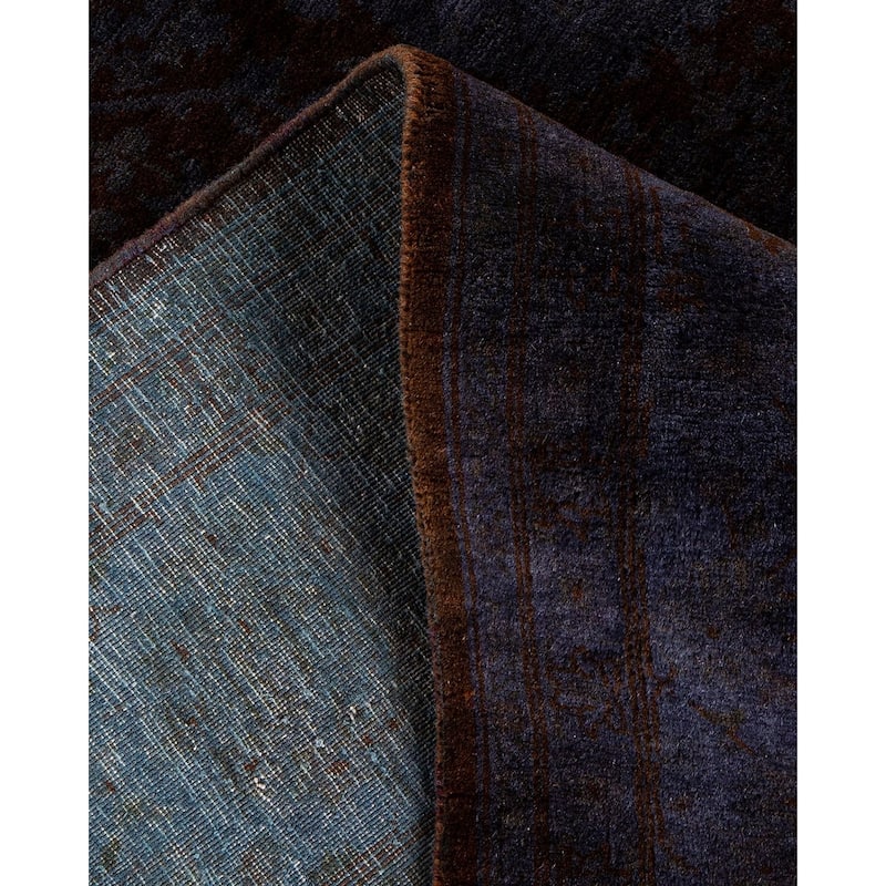 Overton Hand Knotted Wool Vintage Inspired Modern Contemporary Overdyed Purple Area Rug - 6' 1" x 9' 1"