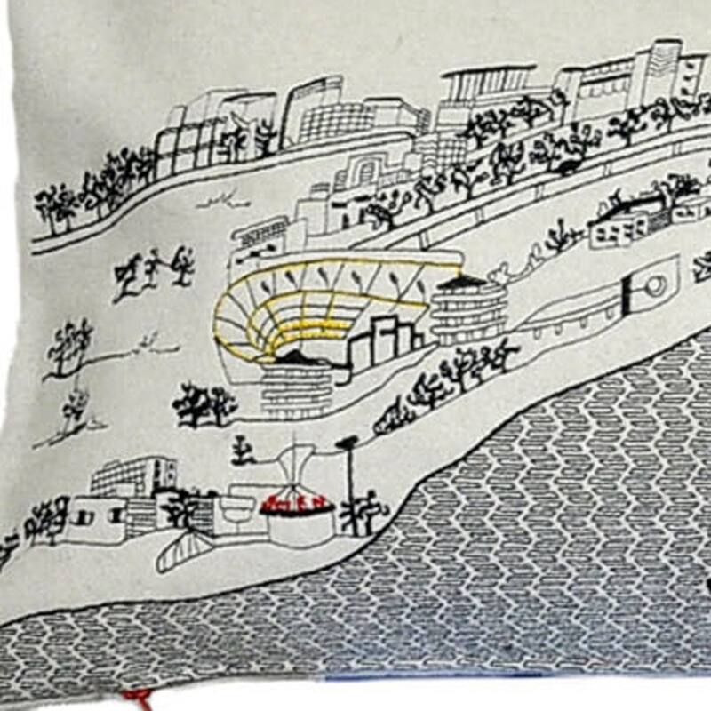 HomeRoots 46" White Pittsburgh Daylight Skyline Lumbar Decorative Pillow