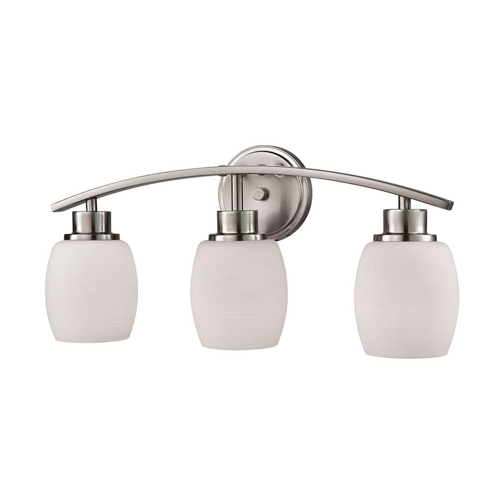 Elk Home Casual Mission Brushed Nickel With Opal Glass 3 Light Vanity