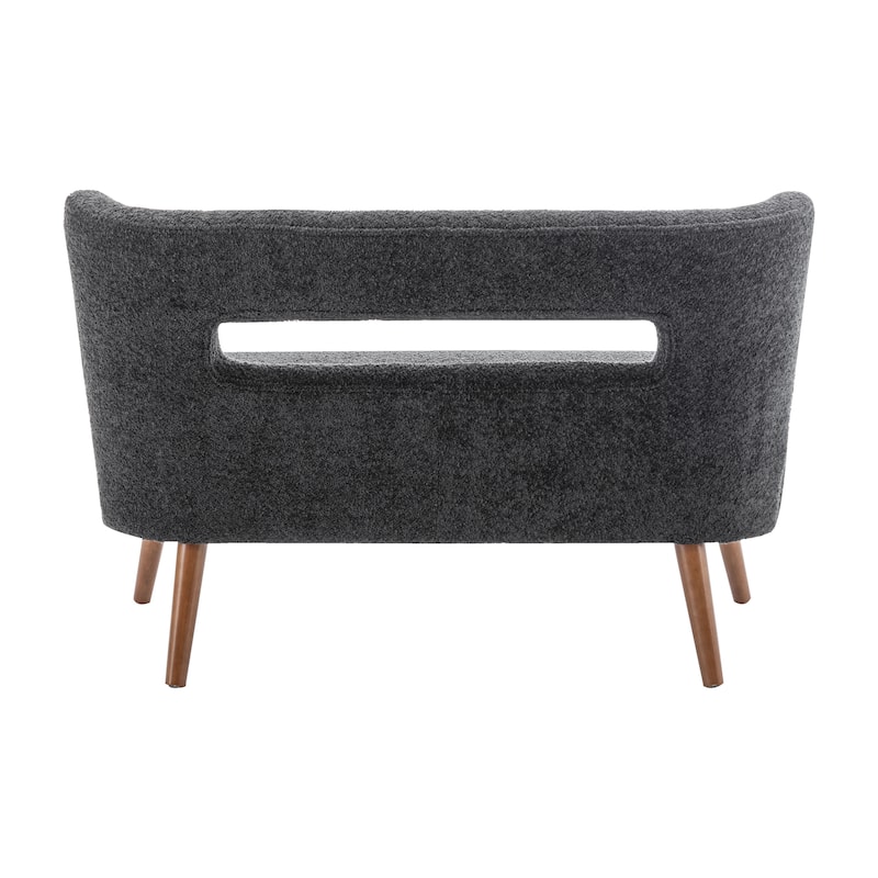 Porthos Home Hedra Sherpa Fabric Loveseat Small Couch Sofa with Wooden Legs
