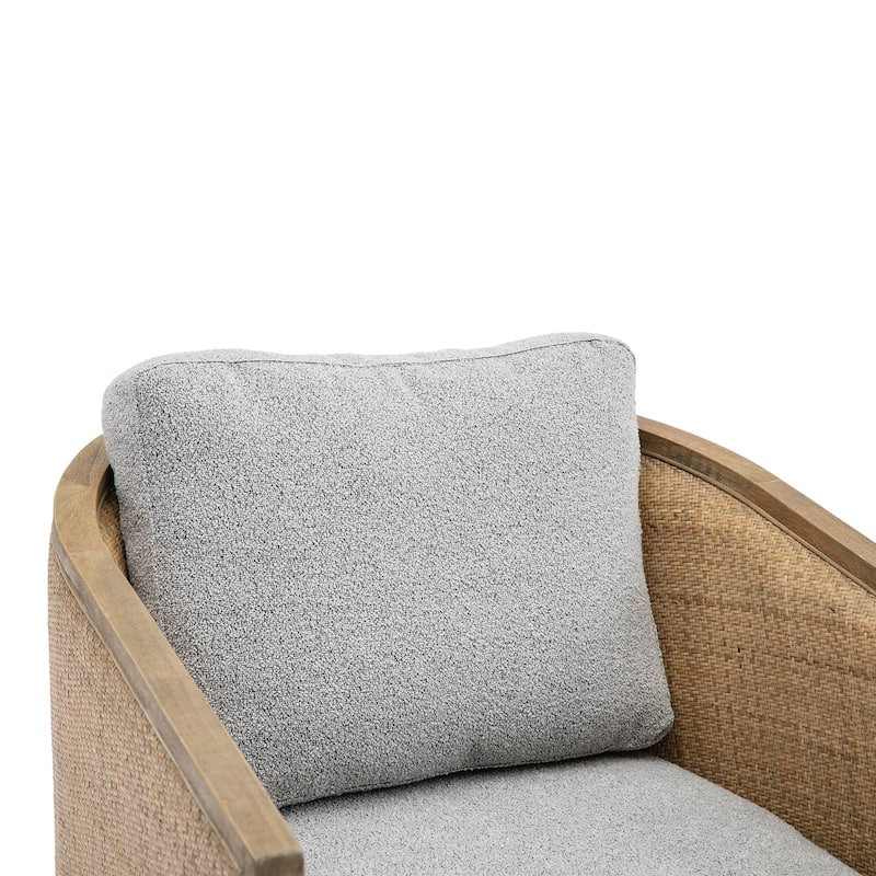Comfortable circular sofa chair in living room, 360 degree rotating bucket club chair