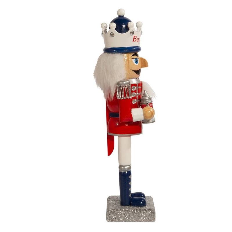 Hand-Painted Budweiser Nutcracker Tabletop Decoration - 3.63 x 10 x 2.5