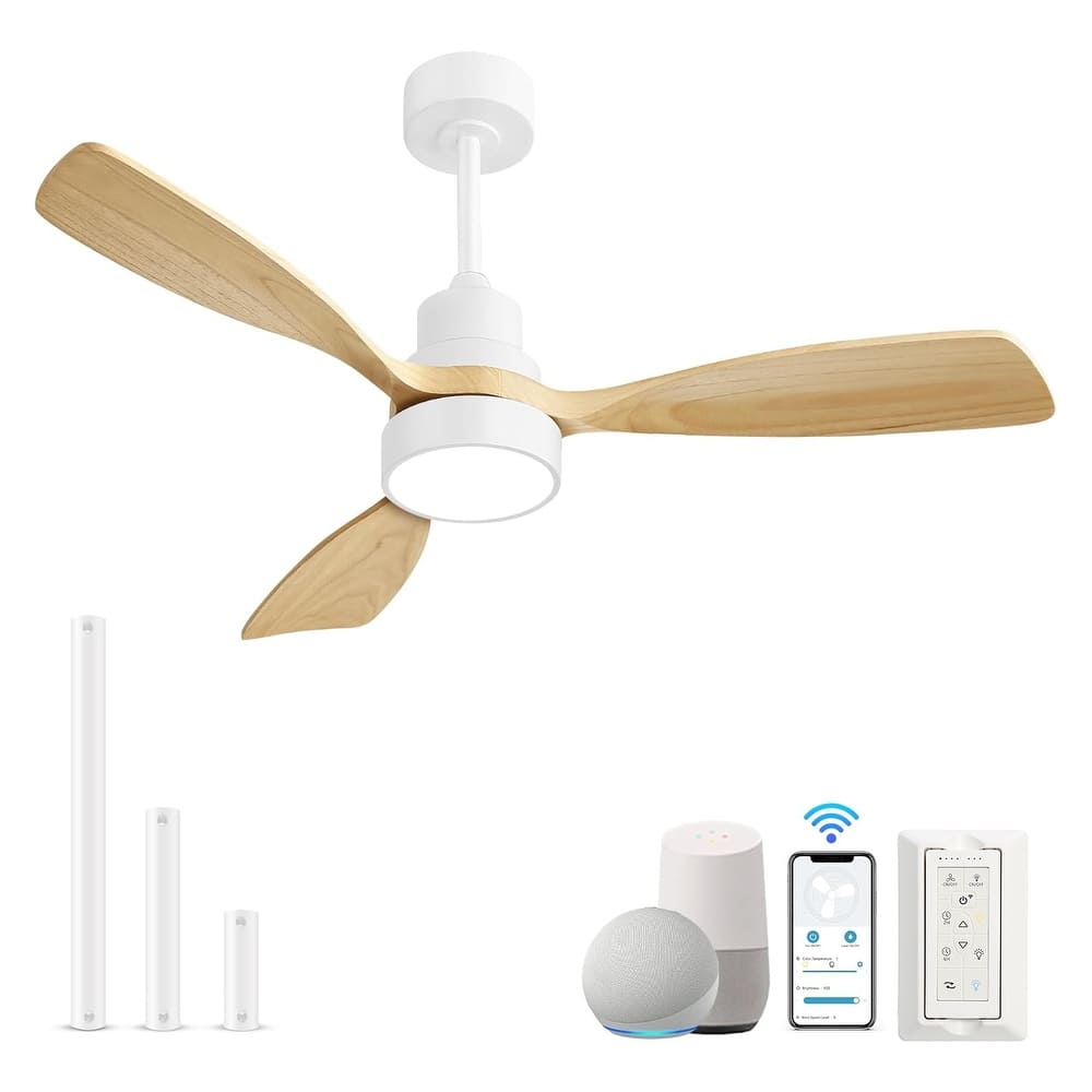 Sofucor Ceiling Fan With Light Smart Life APP Remote Control Timer For Alexa Google Bedroom Farmhouse