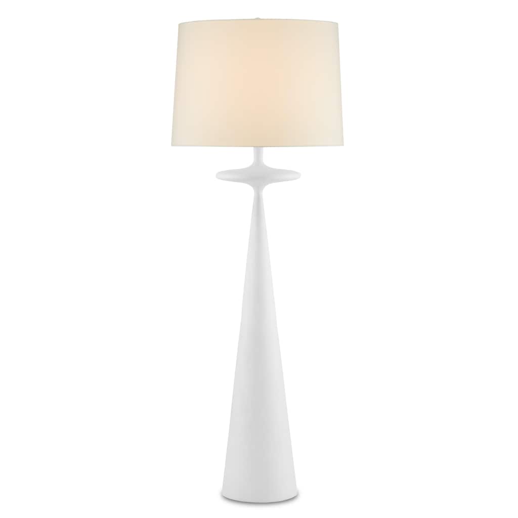 Currey & Company Giacomo White Floor Lamp - 66.5"h x 24"dia.
