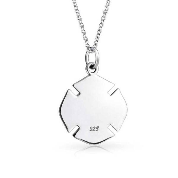 Round Small Firefighter Fire Dept Shield Medallion Pendant Round Small Firefighter Fire Dept