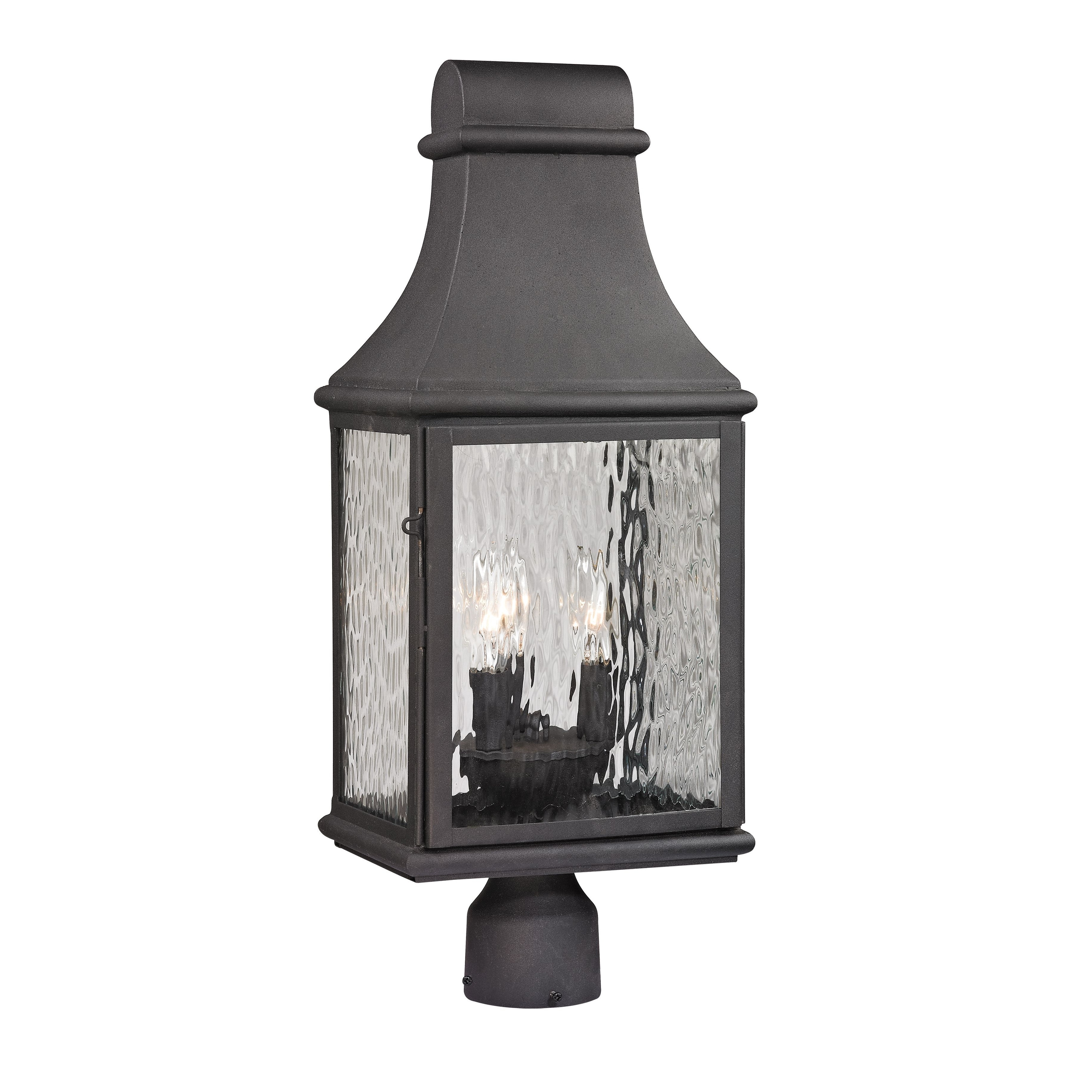 Forged Jefferson 23'' High 3-Light Outdoor Post Light - Charcoal - 23 inch H