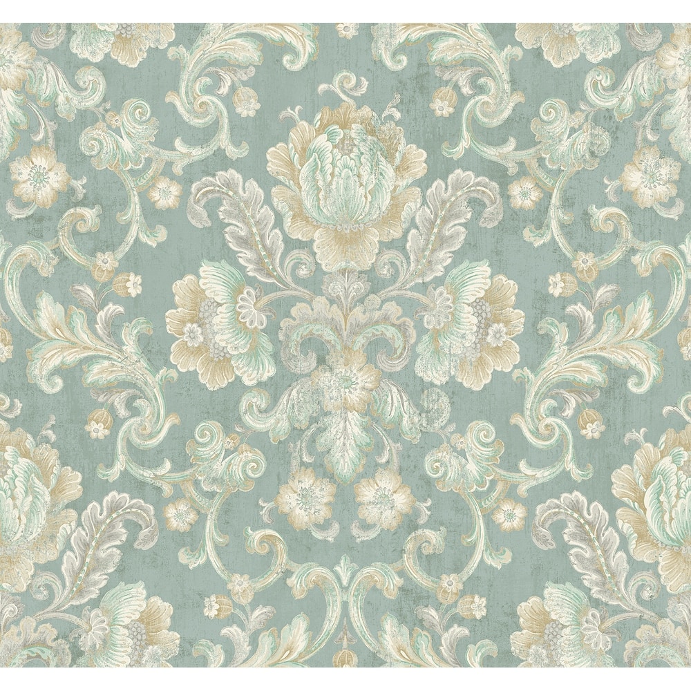 Seabrook Designs Norris Floral Cameo Unpasted Wallpaper