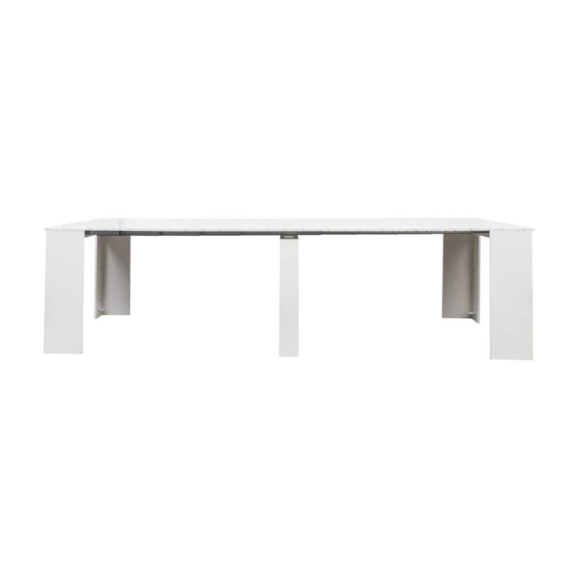 118.11" Multifunctional Extendable Rectangular Console Dining Table