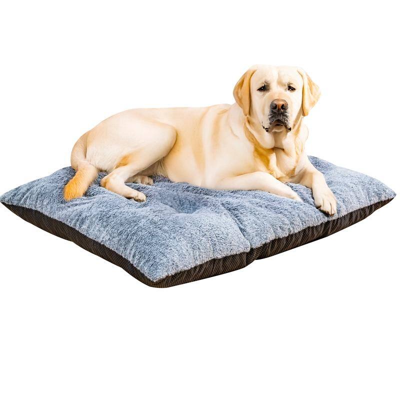 3-Size Fluffy Deluxe Dog Bed, Comfy Pet Sleeping Mat with Alcantara Upholstery and Anti-Slip Bottom, Washable Soft Puppy Pad
