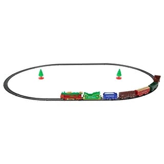 23 Pc B/O Lighted & Animated Classic Christmas Train Set Oval Track ...