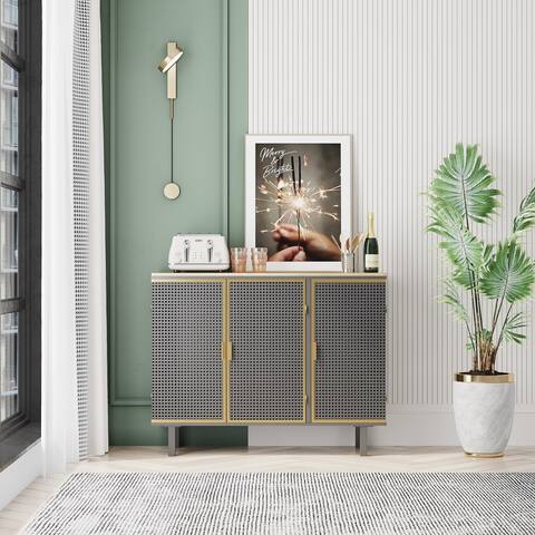 3 Doors Modern Sideboard, Freestanding Entryway Floor Cabinet