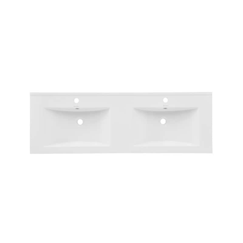 48" Ceramic Vanity Top With Double Basins