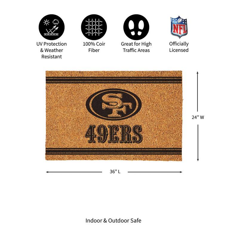 San Francisco 49ers Monochrome Indoor/Outdoor Coir Door Mat