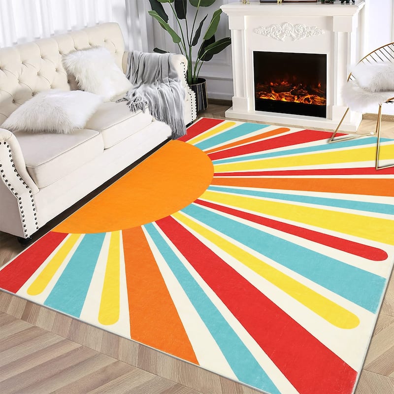 Garvee Rainbow Sol Kids Area Rug