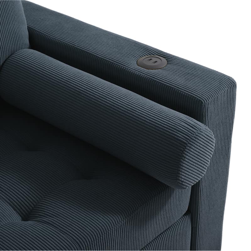 39" Adjustable Recline Convertible Sleeper Accent Chair with USB Port