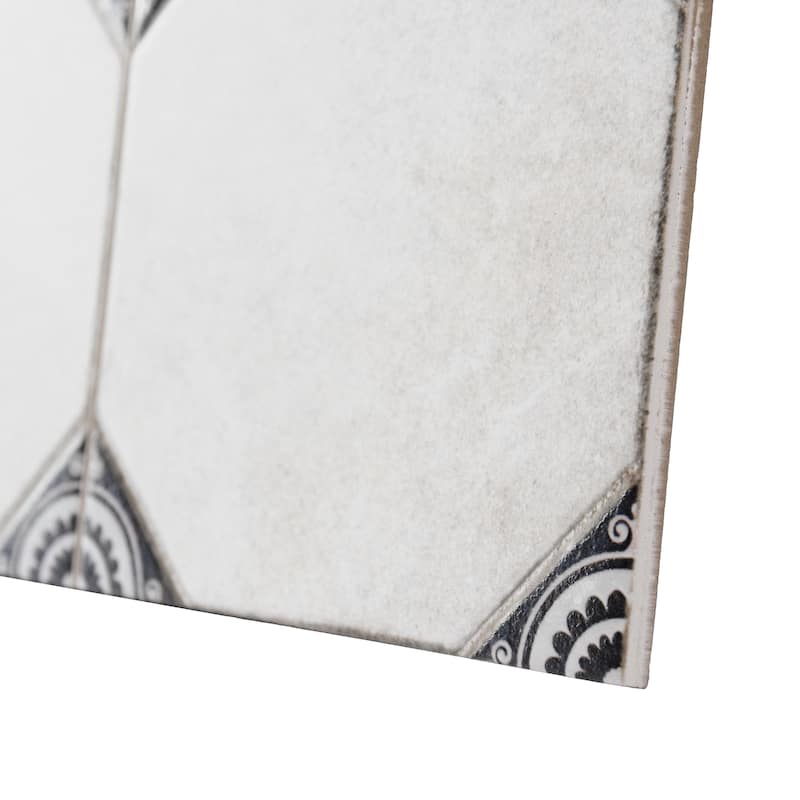 Merola Tile Englishtown Black 12-7/8" x 12-7/8" Porcelain Floor and Wall Tile