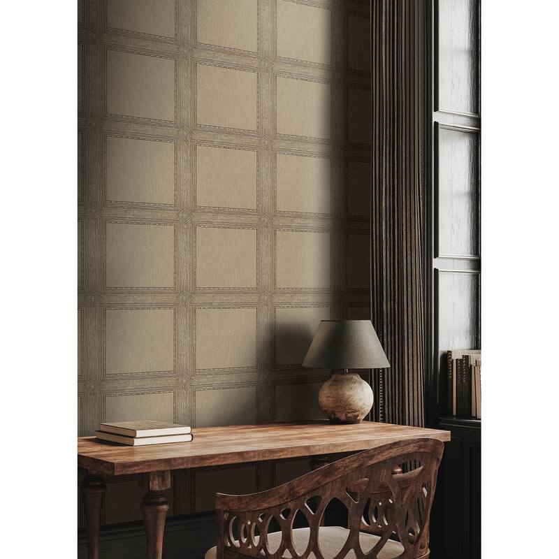 Chris Loves Julia x A-Street Prints Moorland Chestnut Wood Panel Wallpaper