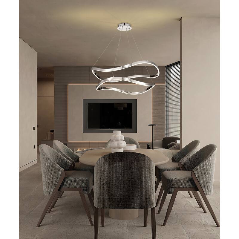 Sylas 36 Inch LED Pendant Polished Nickel Finish - Polished Nickel
