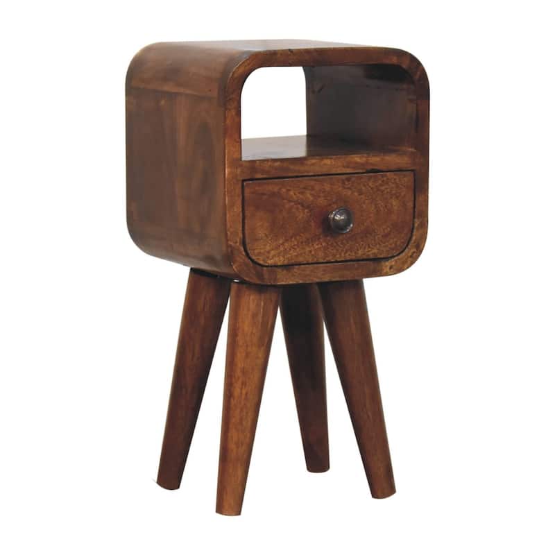 HomeRoots 16" Chestnut Solid Wood Square One Drawer Nightstand