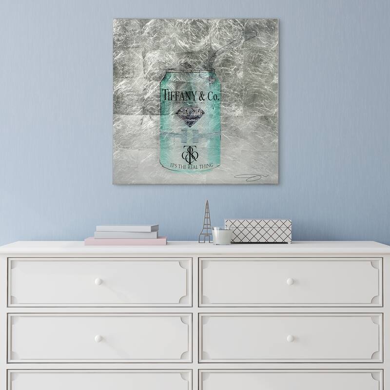 Fashion Drinks Reverse Printed Tempered Glass with Silver Leaf