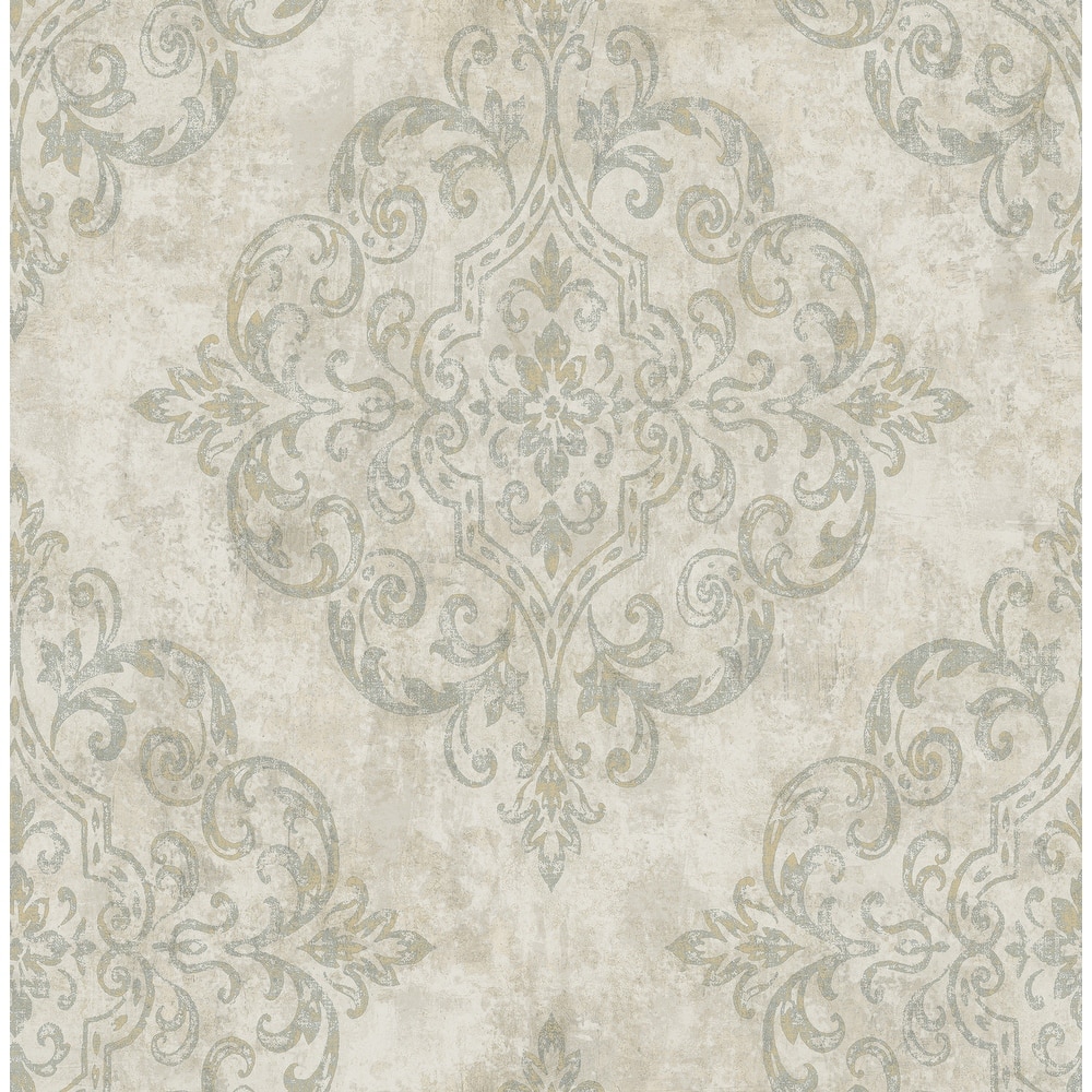 Seabrook Designs Atelier Damask Unpasted Wallpaper