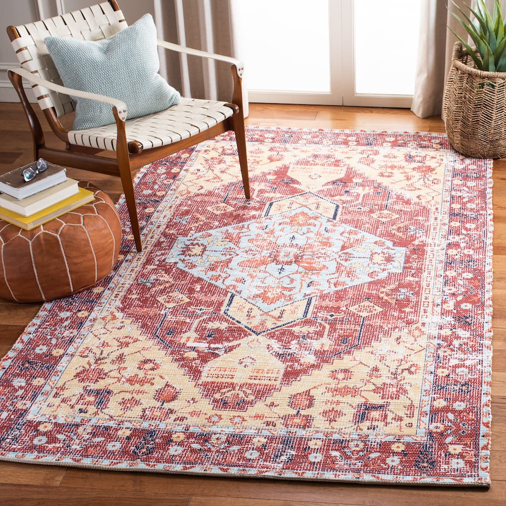 SAFAVIEH Saffron Margaretta Contemporary Oriental Cotton Rug-