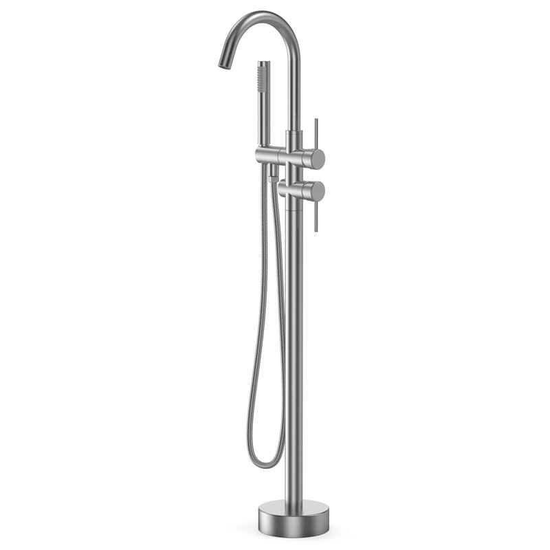 Freestanding Bathtub Faucet, Floor-Mount Tub Filler Chrome