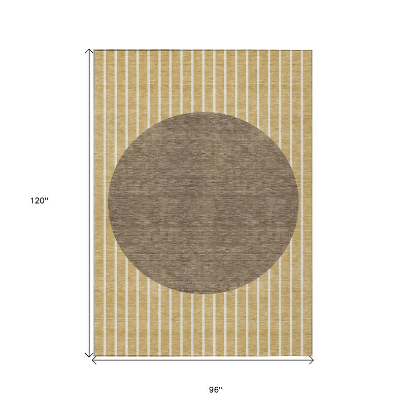 HomeRoots Striped Transitional Rectangle Outdoor Rug