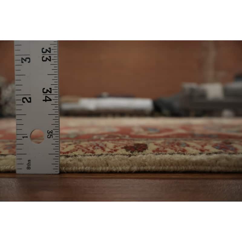 Hand Knotted Oriental 100% Wool Carpet Traditional Floral Beige & Ivories Heriz (serapi) Area Rug - 11' 2'' X 8' 10''