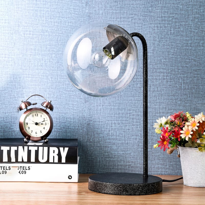 Wolbey Aged Silver Glass Sphere Table Lamp