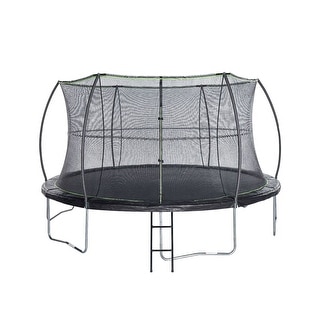 Round Trampoline with Enclosure & Ladder - Heavy-Duty Outdoor Bouncer with High-Rebound Springs - 30.7
