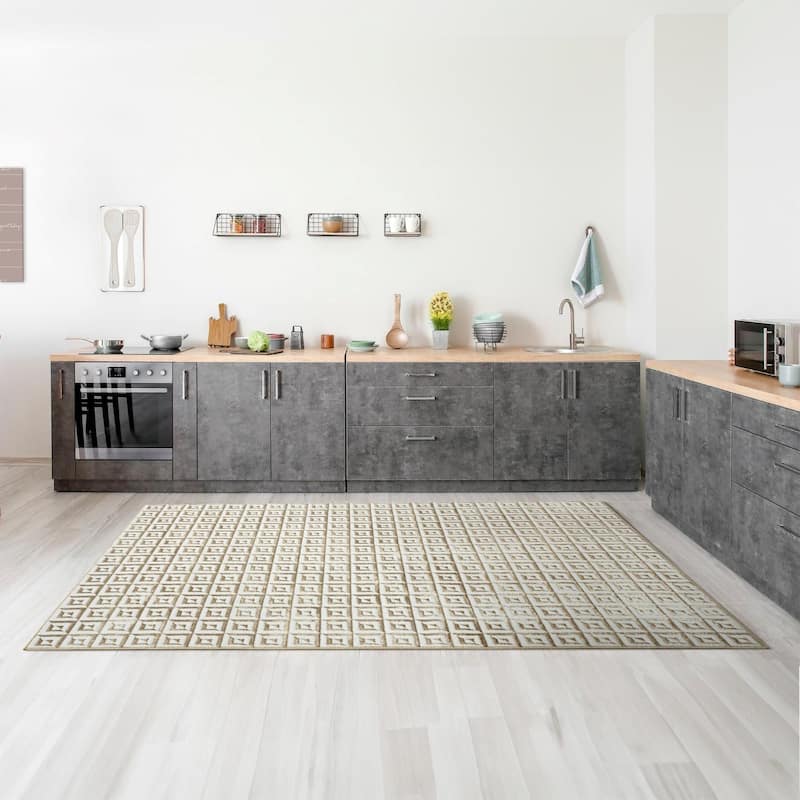 Luxe Weavers Geometric Metallic High and Low Fibers Area Rug