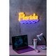 preview thumbnail 5 of 6, 16.9" US Novelty Florida Led Neon Sign Wall Décor Yellow Blue