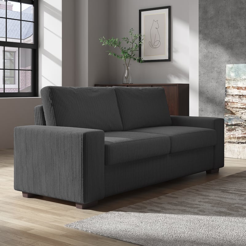 Modern 80" Upholstered Fabric 3-Seater Sofa