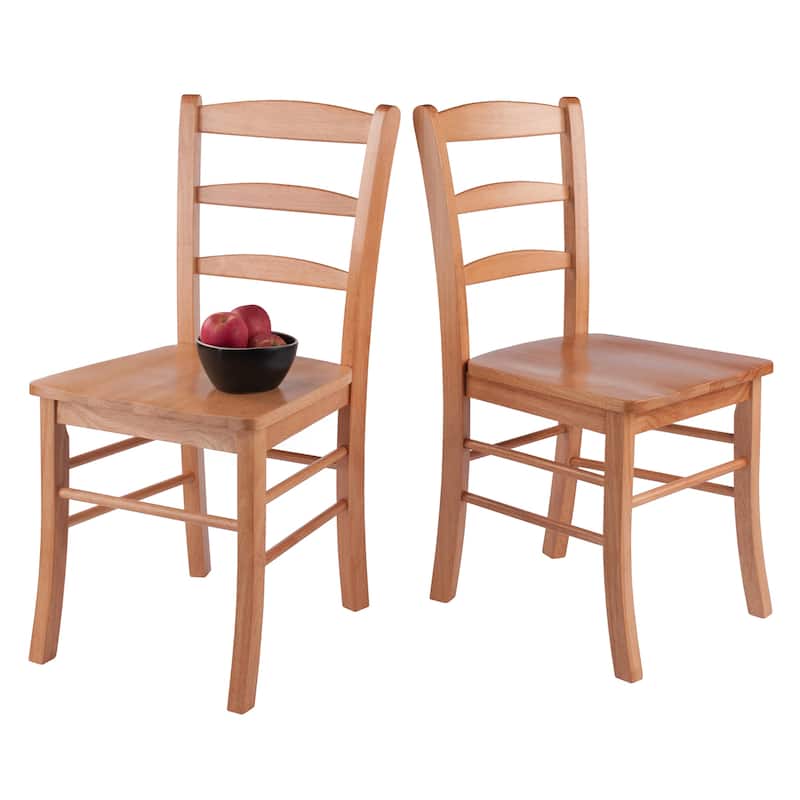2-Pc Ladder-back Chair Set - 16.6 x 20.5 x 34.7 inches
