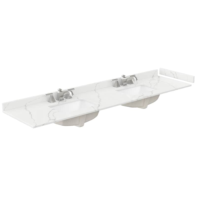 Strada 84-inch Double Vanity, Quartz Top