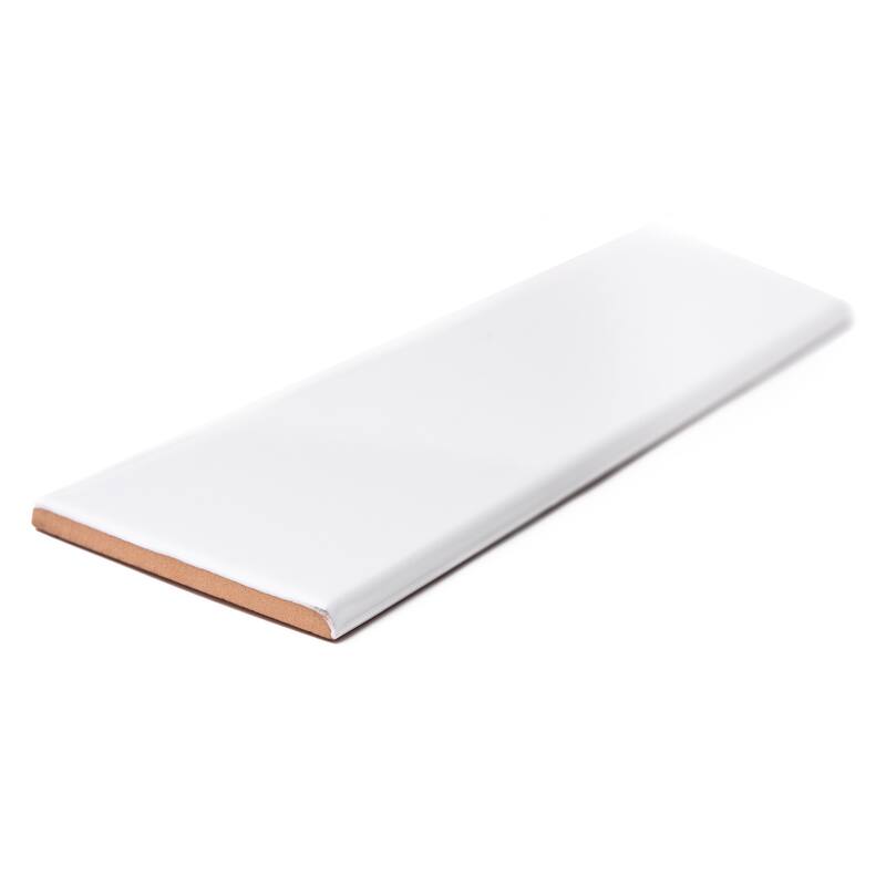 The Tile Life Fresno 3x12 White Ceramic Bullnose Wall Tile - 3 x 12 - 1 Piece