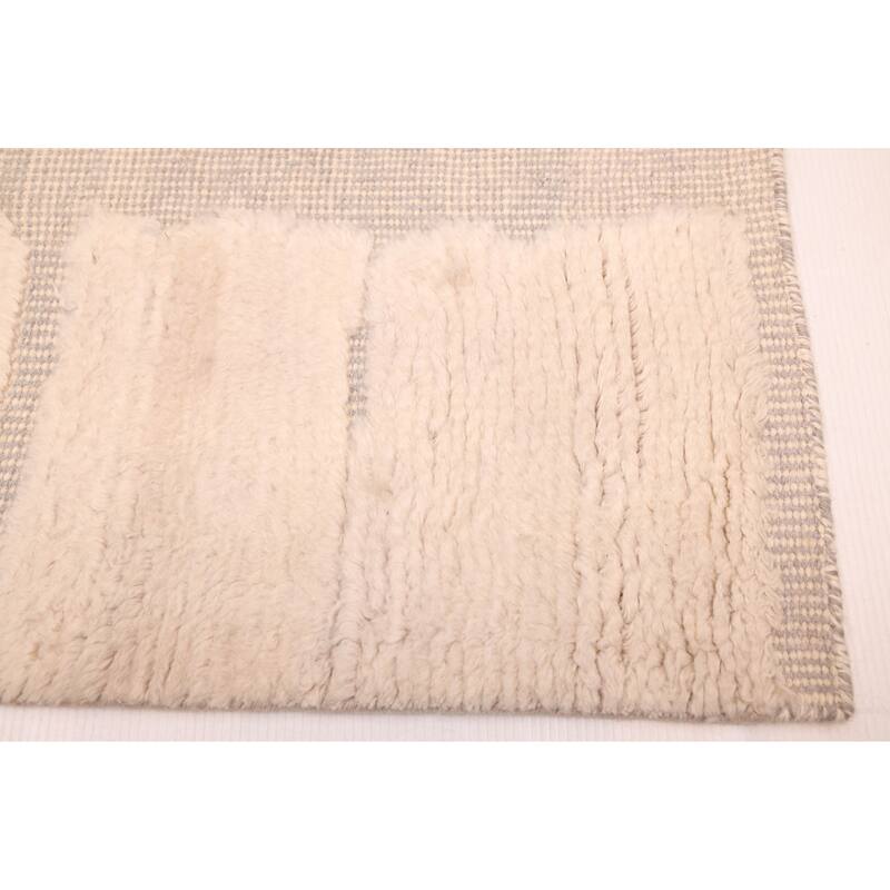ECARPETGALLERY Hand-knotted Tangier Cream Wool Rug - 5'4 x 7'9