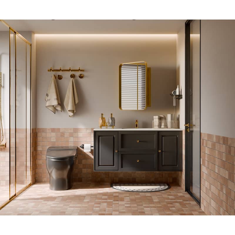 20x30 Inch Recessed Metal Framed Medicine Cabinet - Gold