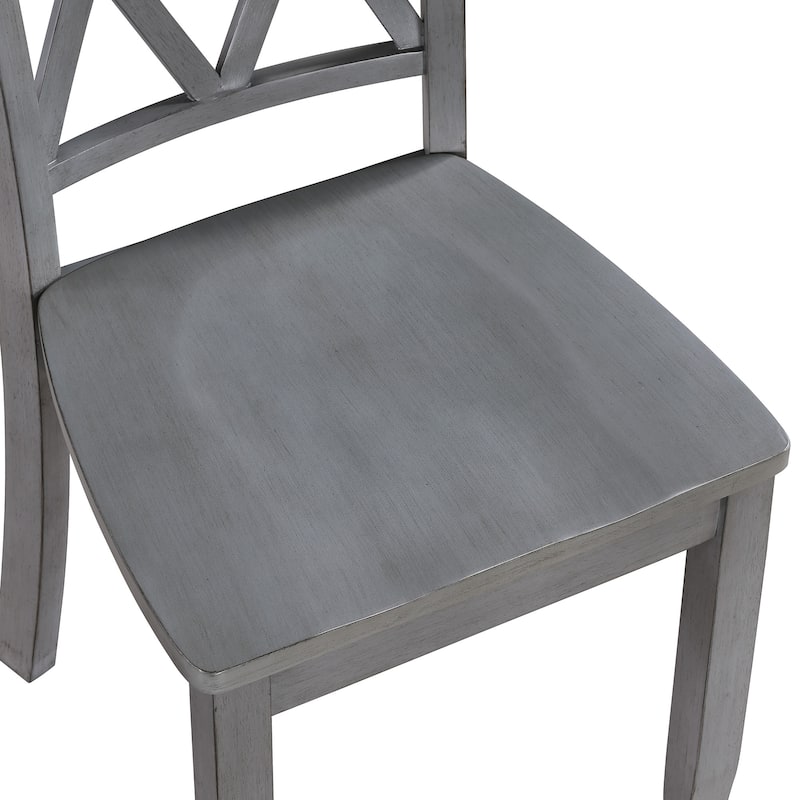 Vintage Cross Back Wood Double X-Back Dining Chairs