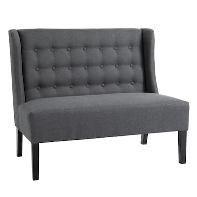 Upholstery Wingback Double Sofa Armless Couch