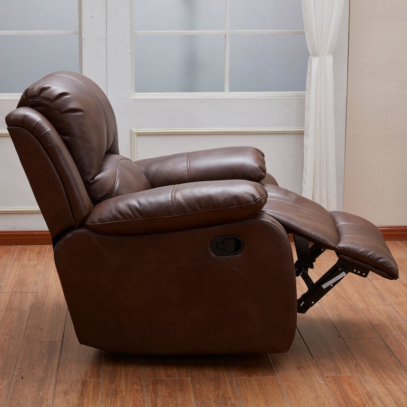 Vanity Art Bonded Leather Glider Recliner Club Chair for Living Room