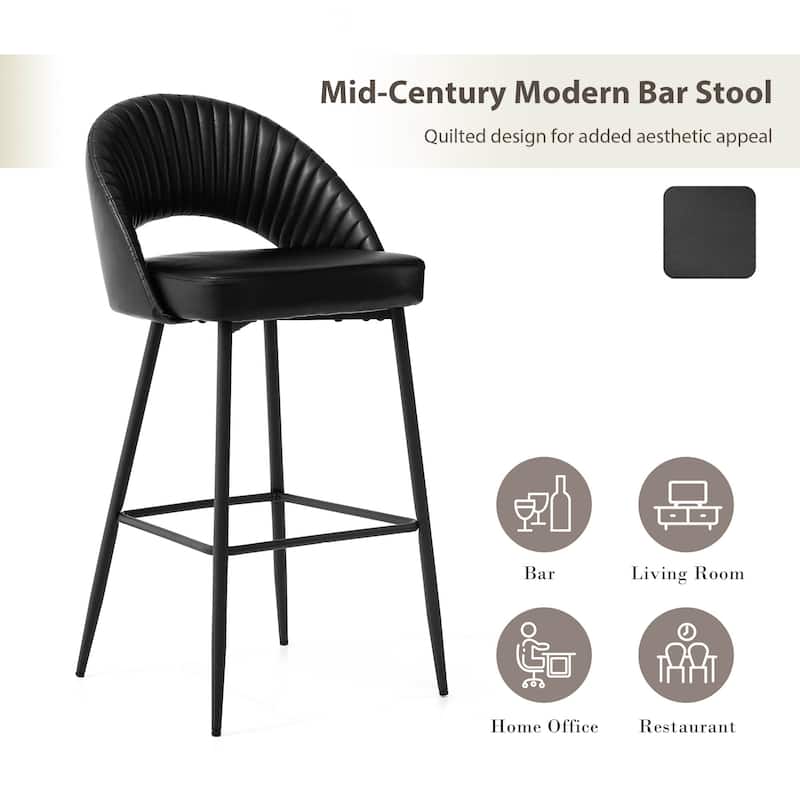 Glitzhome Set of 2 41"H Modern Tapered Leg Counter or High Bar Stools