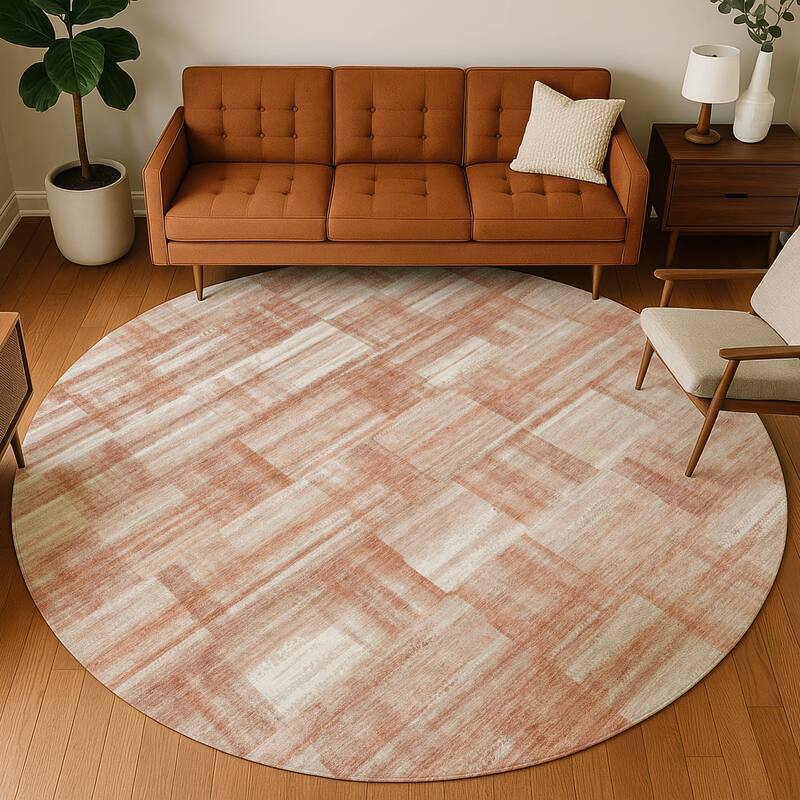 Machine Washable Indoor/ Outdoor Solid Hatches Chantille Rug
