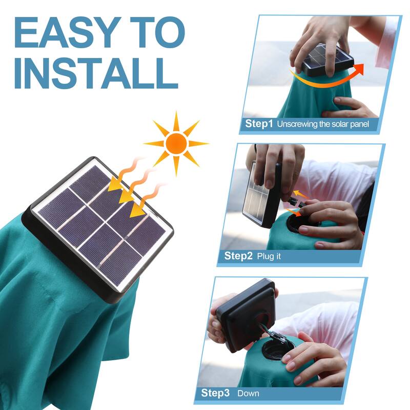 ABCCANOPY 10.5FT Outdoor Patio Solar Umbrella with 32LED Lights