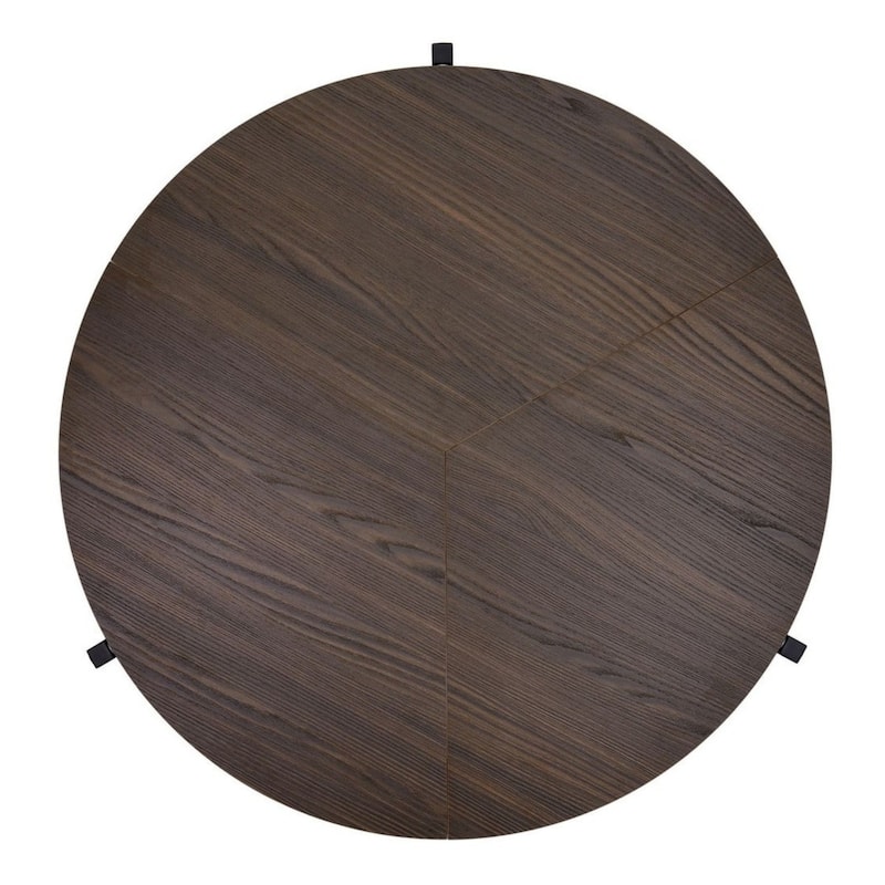 Chocolate Foldable Round Trifold Table 35" Space-Saving Multi-Use