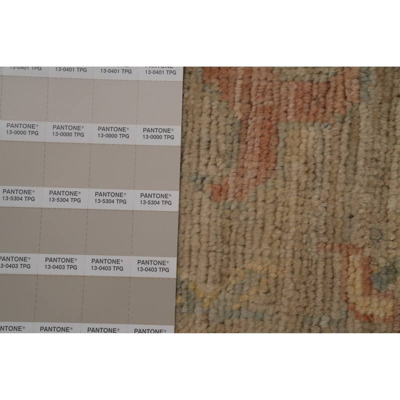 Hand Knotted Oriental 100% Wool Carpet Transitional Floral Navy Blue & Blues Oushak Area Rug - 5' 3'' X 3' 7''