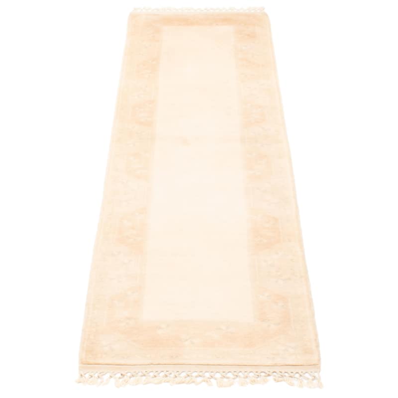 ECARPETGALLERY Hand-knotted Color Transition Ivory Wool Rug - 2'9 x 9'4