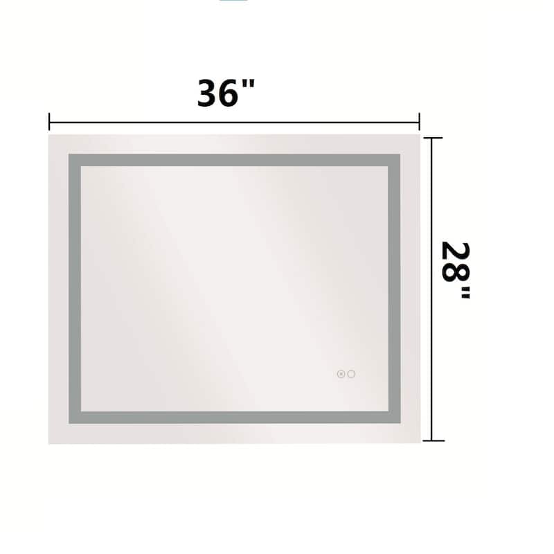 LED Backlit Frameless Bathroom Vanity Mirror with Anti-fog